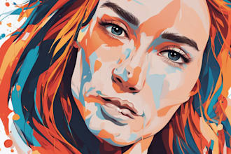 create a face into color vector art portrait