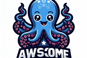 do awesome octopus, pate, animal mascot logo design