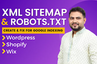 fix XML sitemap, robots txt, 404 error, for wix, wordpress