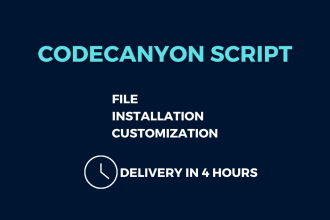 provide, install and setup codecanyon scripts