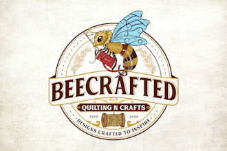 create unique custom hand drawn and vintage logo design