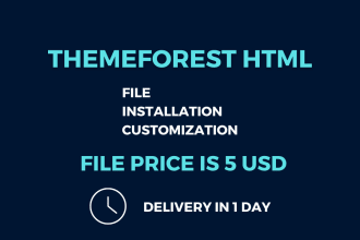 clone and customize html template from themeforest or envato