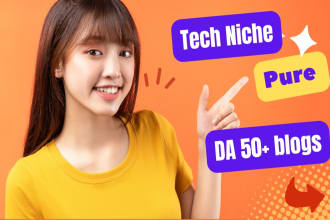 provide tech niche guest posts backlinks or link insertion