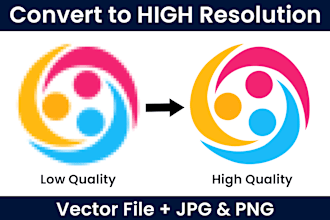 convert blurry, low resolution logo into high quality vector