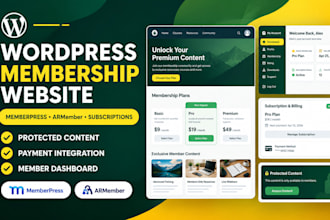 design wordpress membership website or subscription website