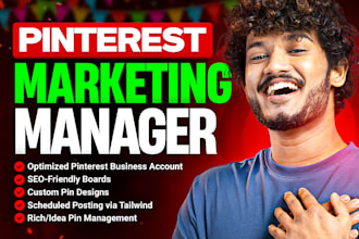 be your pinterest marketing manager for traffic, SEO, and pin design