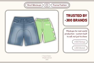 design custom streetwear shorts clothing mockups for your clothing brand