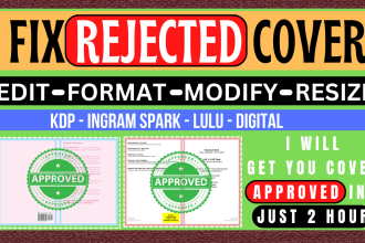 fix error format or resize book cover for amazon kdp ingram spark rejected cover