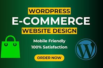 build wordpress ecommerce website, woocommerce website, online store