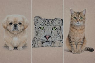 handraw a custom pet portrait