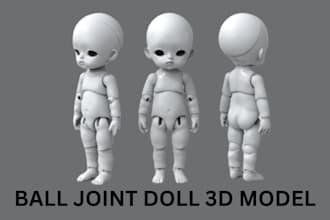sculpt bjd doll, action figure, toy design, 3d model on 3d printing