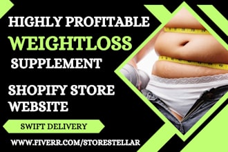 design health and fitness weight loss supplement website using shopify wix