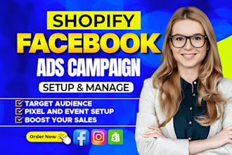 setup shopify facebook ads, instagram ads campaign, fb advertising, fb marketing