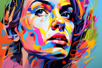 portrait colour abstract art illustration