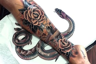 create a geometric sleeve tattoo design