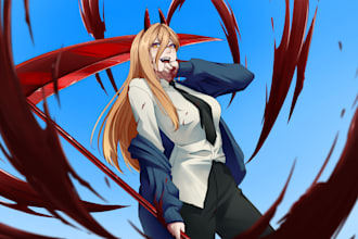 draw original character or anime and manga illustration