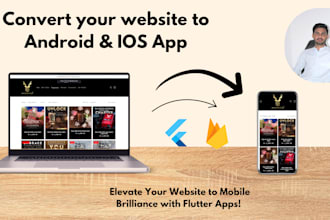 convert website to app, android app and ios app using flutter