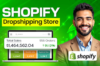 design shopify store or shopify website development, shopify dropshipping store
