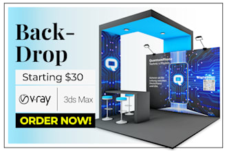 design a trade show booth backdrop and pop up banner for your exhibition