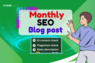 write monthly bulk SEO articles or blog posts as a VA