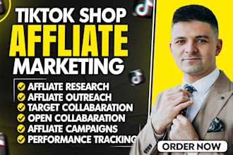 help you in tiktok shop affiliate marketing, affiliate outreach