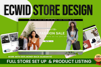 setup ecwid store and design custom ecwid ecommerce store