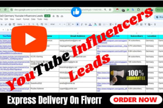 find the best youtube influencers and collect lists for your outreach campaigns