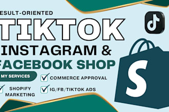 setup tiktok shop, instagram shop, dropshipping marketing to boost shopify sales