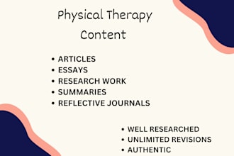 write physiotherapy related content