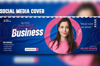 design a facebook cover, youtube thumbnail, or social media header