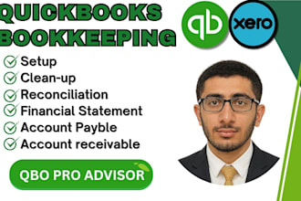 do setup clean up, bookkeeping in quickbooks online and xero