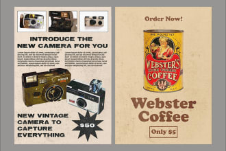 create a vintage retro minimalist ads advertisement poster or flyer