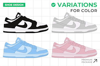 create shoe color variations for your footwear design