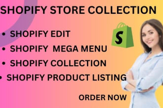 do shopify edit,shopify collection, shopify mega menu