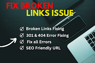 fix 404, 301, broken links and canonical issues for website