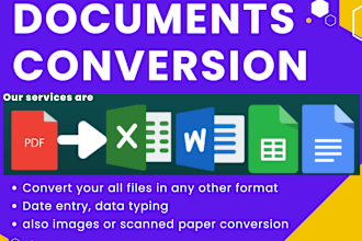 convert PDF to excel, word and extract data from PDF and data entry