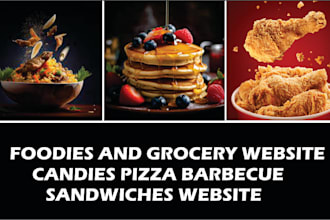 design foodies website grocery website candies pizza barbecue sandwiches website