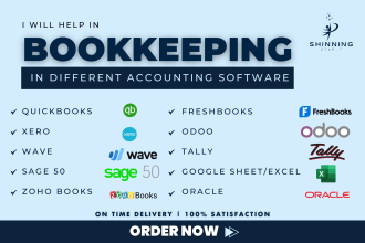 do monthly bookkeeping in quickbooks,xero,zohobooks,freshbooks,wave,sage 50,odoo