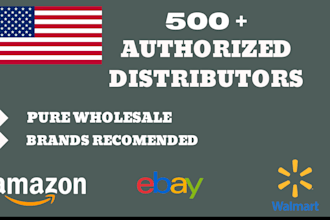 provide 500 USA amazon fba wholesale suppliers and distributors list