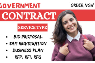 find rfp, rfq,government contract and write winning bid proposal grant proposal