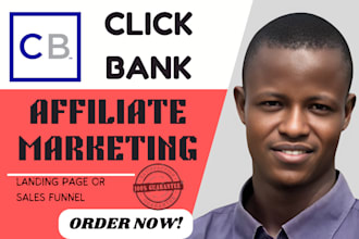 create clickbank affiliate marketing sales funnel or landing page