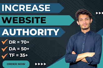 increase website domain rating DR domain authority da and tf