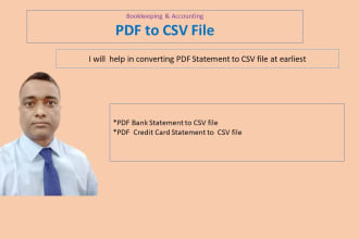 do conversion of  PDF statement to CSV file at earliest time