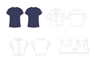 do technical flats and fashion illustrations for your fashion collections