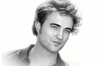 draw amazing watercolor, digital art, pencil sketch portrait