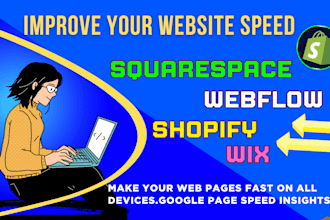 speed up squarespace webflow wix shopify website
