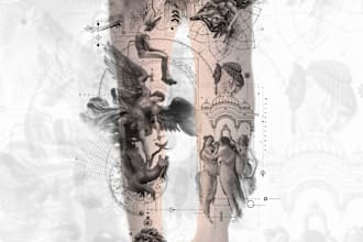 design a sleeve tattoo in micro realistic style