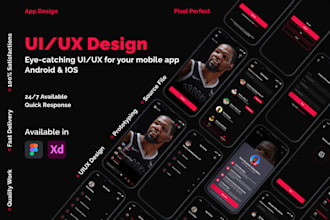 do mobile app uiux design in figma and adobe xd