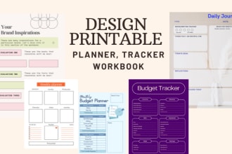 design custom journal, workbook design, planner cookbook design, flipbook design