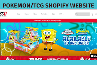 design trading card shopify store pokemon website